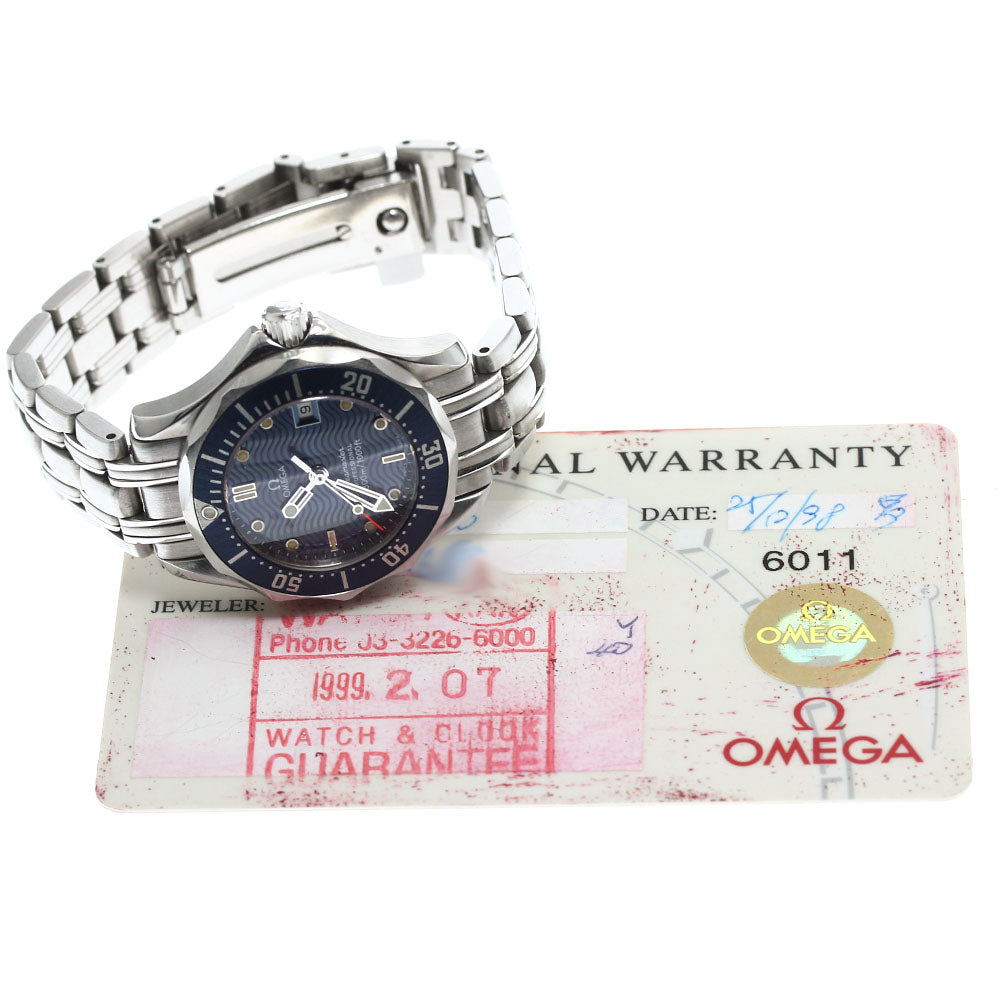 OMEGA Seamaster300 2583.80 Date Navy Dial Quartz Ladies Watch_900971