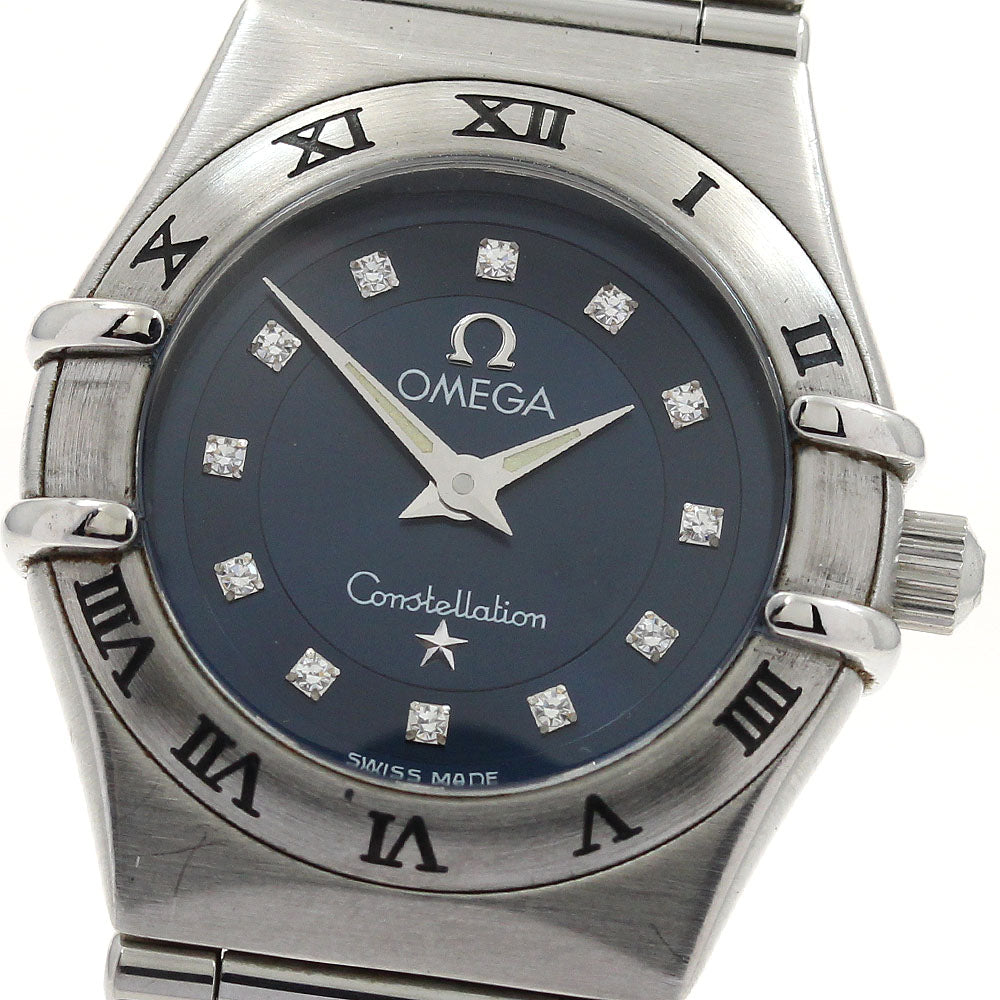 OMEGA Constellation 1563.85 12P diamond Navy Dial Quartz Ladies Watch_900973