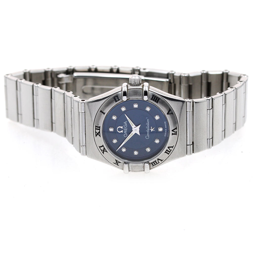 OMEGA Constellation 1563.85 12P diamond Navy Dial Quartz Ladies Watch_900973