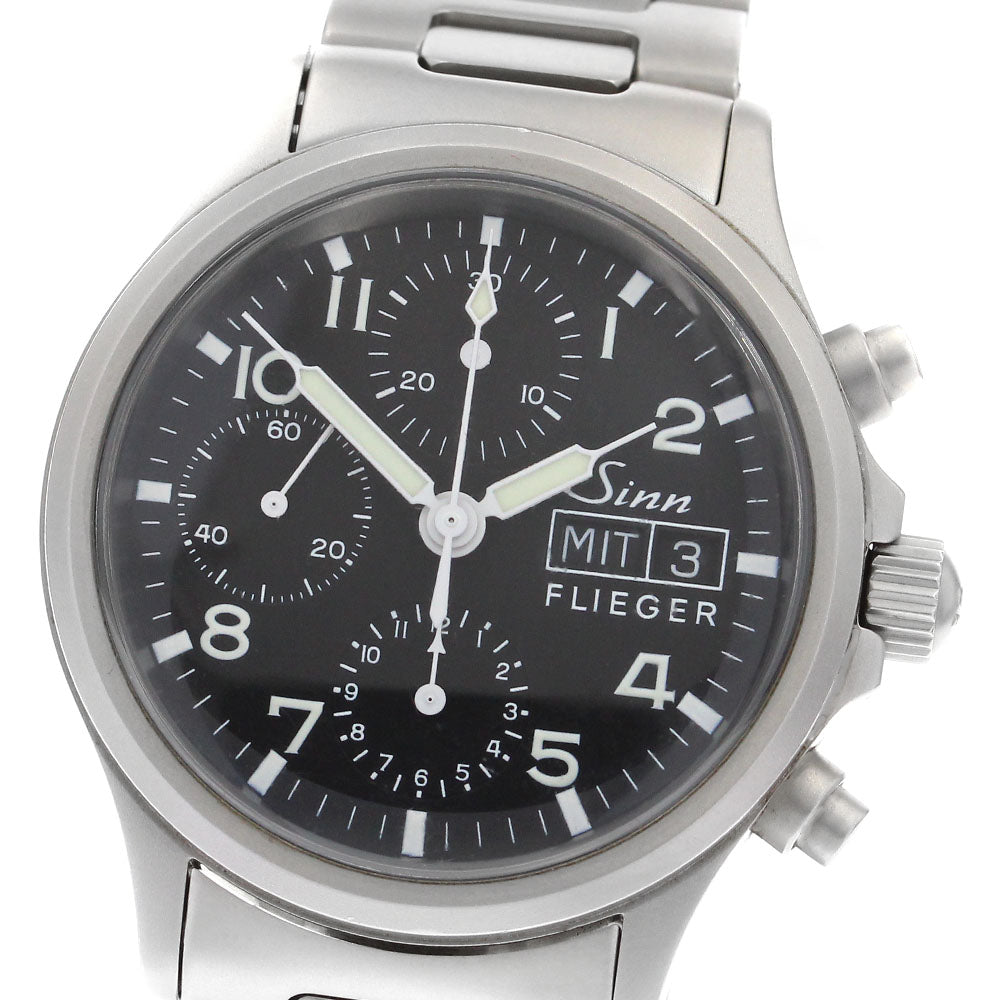 Sinn Freeger 356 Chronograph day date black Dial Automatic Men's Watch_900976