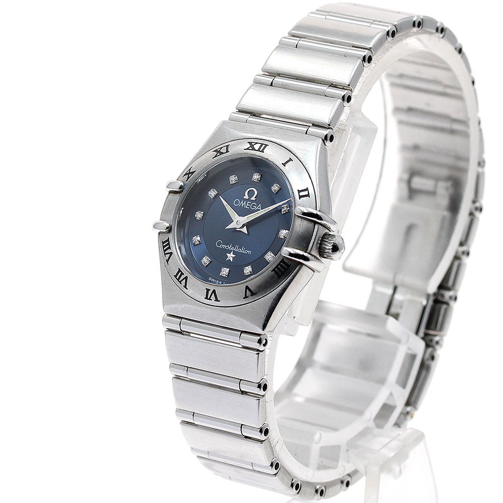 OMEGA Constellation 1563.85 12P diamond Navy Dial Quartz Ladies Watch_901049