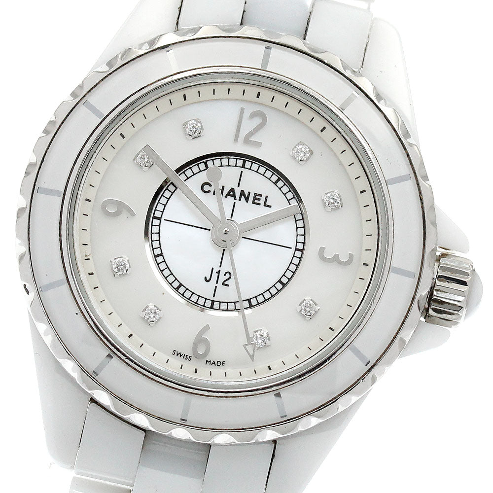 CHANEL J12 H2570 White ceramic 8P diamond White shell Dial Quartz Ladies Watch_901063