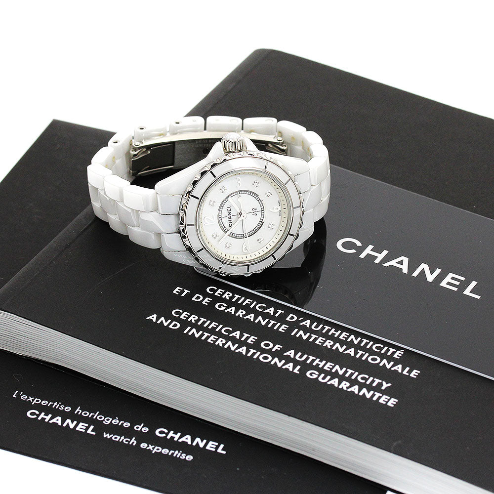CHANEL J12 H2570 White ceramic 8P diamond White shell Dial Quartz Ladies Watch_901063
