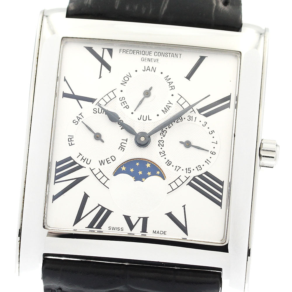 FREDERIQUE CONSTANT Passion Carre FC265X3C24/6 Triple calendar moon phase Silver Dial Quartz Men's Watch_901071