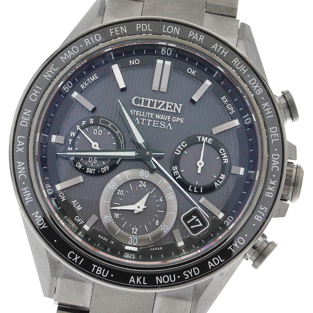 CITIZEN Atessa Satellite Wave CC4055-65E GPS Solar Powered Radio Men's _901088