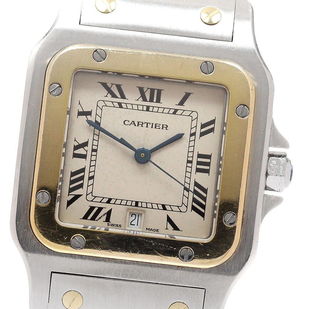 CARTIER Santos GalbeeLM W20011C4 Date YG2 tone Quartz Men's Watch_901106