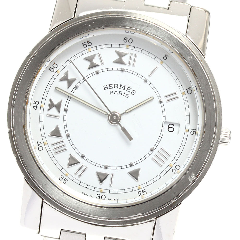 HERMES Carrick CA1.510 Date White Dial Quartz Boy's Watch_901114