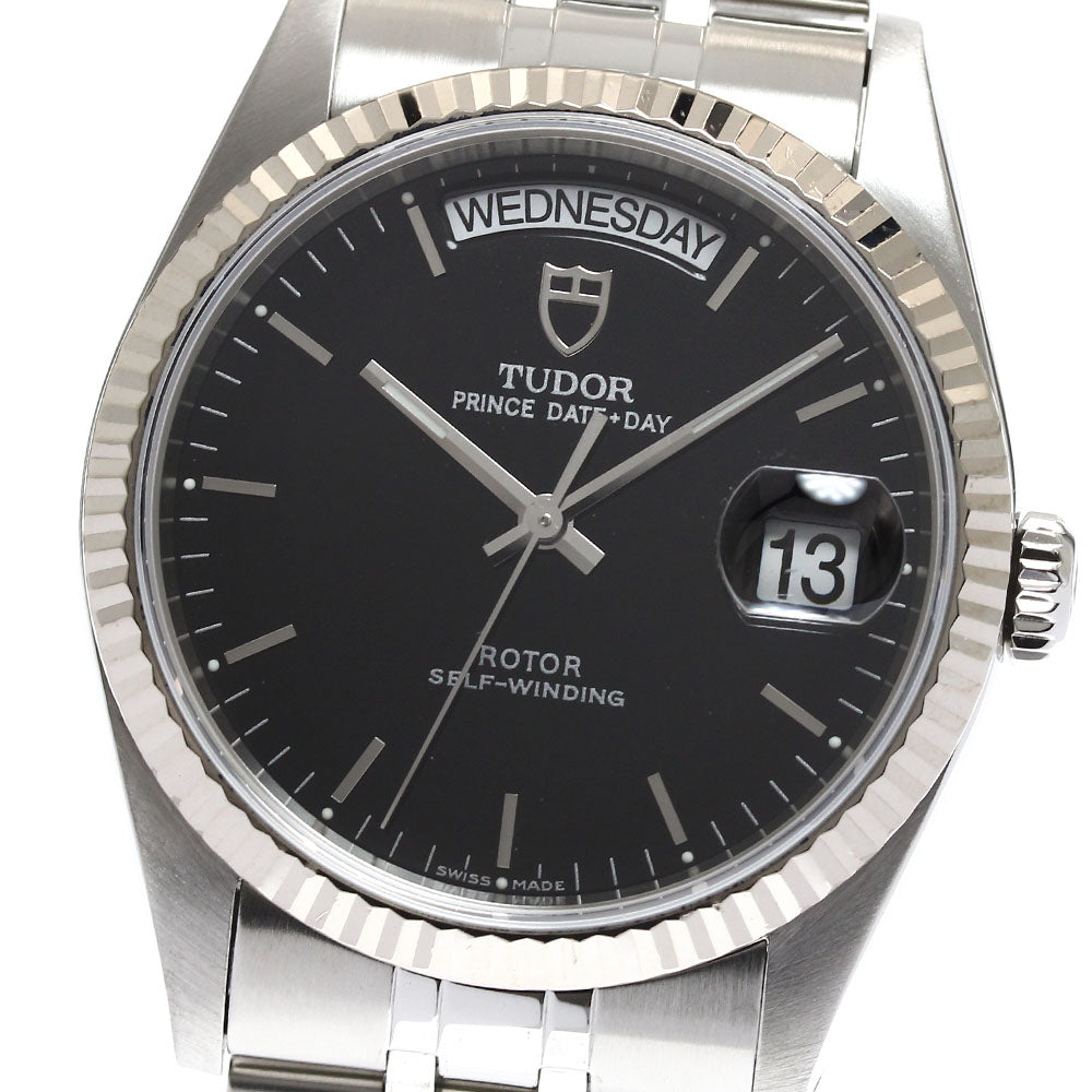 TUDOR Prince Date Day 76214 WG bezel black Dial Automatic Men's Watch_901144