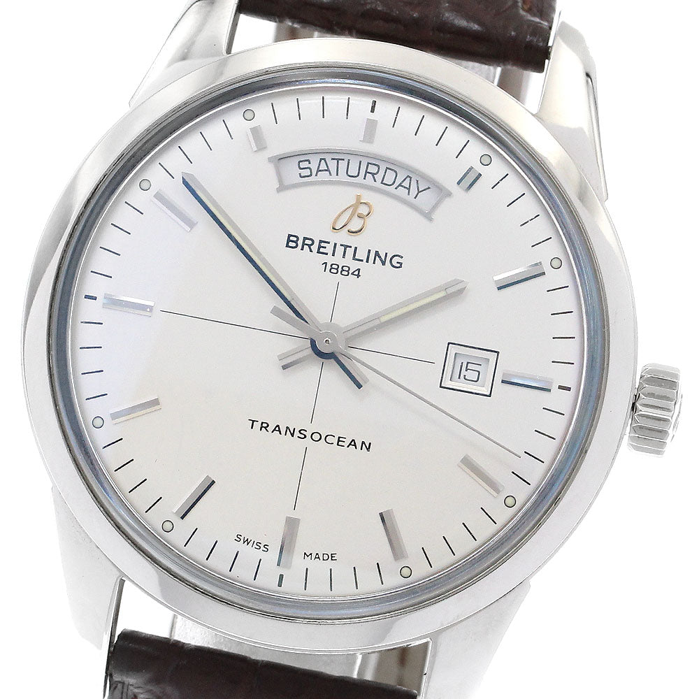 BREITLING Transocean A45310 Day date Silver Dial Automatic Men's Watch_901152