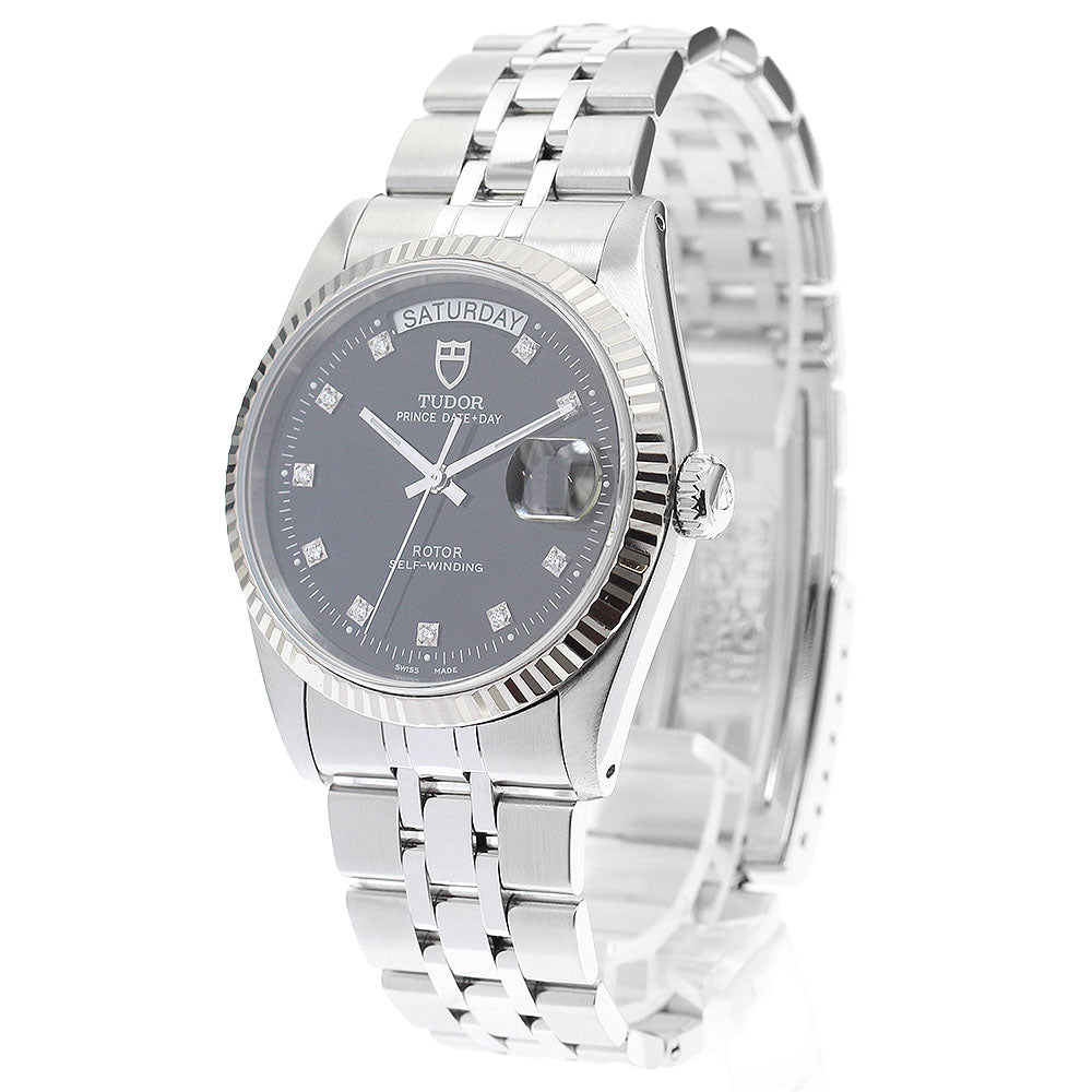 TUDOR Prince Date Day 76214 WG bezel 10P diamond Automatic Men's Watch_901178