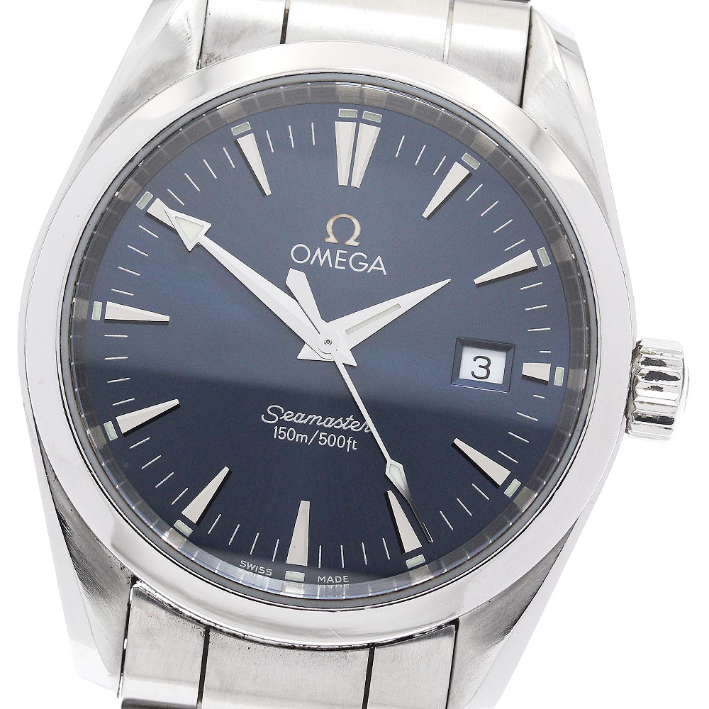 OMEGA Seamaster Aqua Terra 2518.80 Date Navy Dial Quartz Boy's Watch_901306