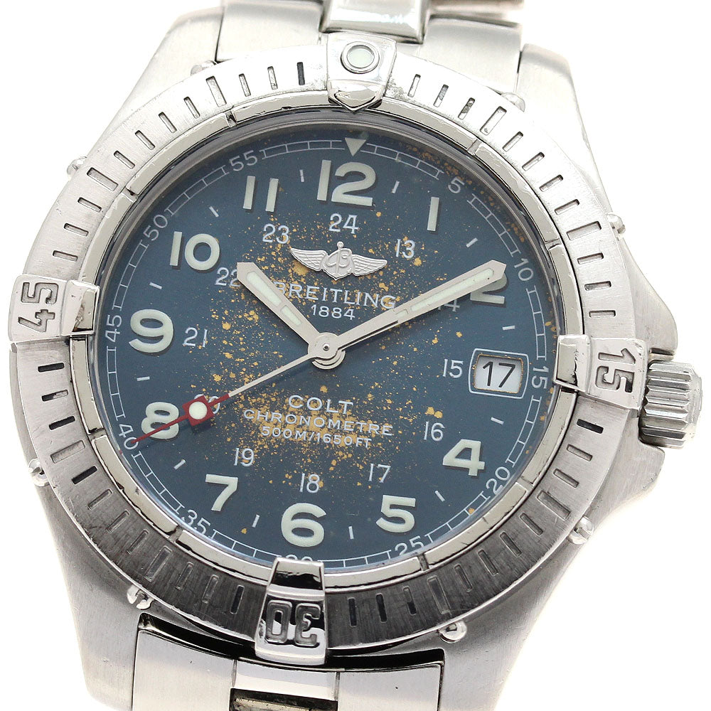 BREITLING Colt A74350 Date blue Dial Quartz Boy's Watch_901352
