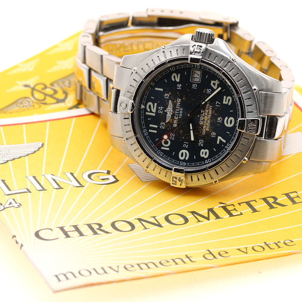 BREITLING Colt A74350 Date blue Dial Quartz Boy's Watch_901352