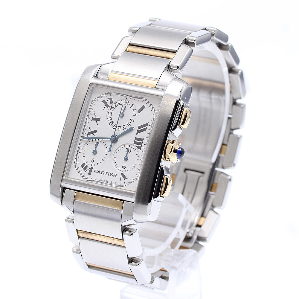 CARTIER Tank Française XL Chrono Reflex W51004Q4 Silver Dial Quartz Men's_901386