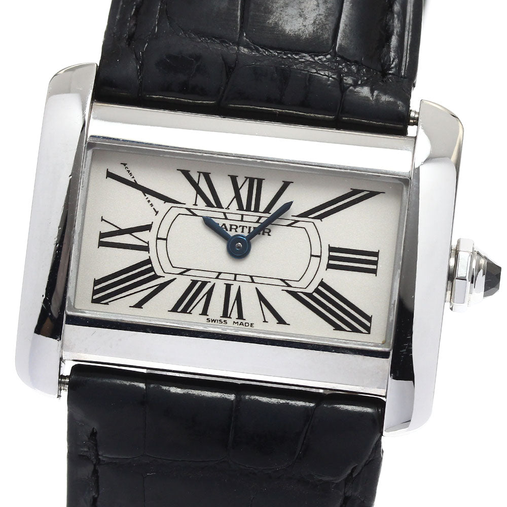 CARTIER Mini tank divan W6300255 beige Dial Quartz Ladies Watch_901396