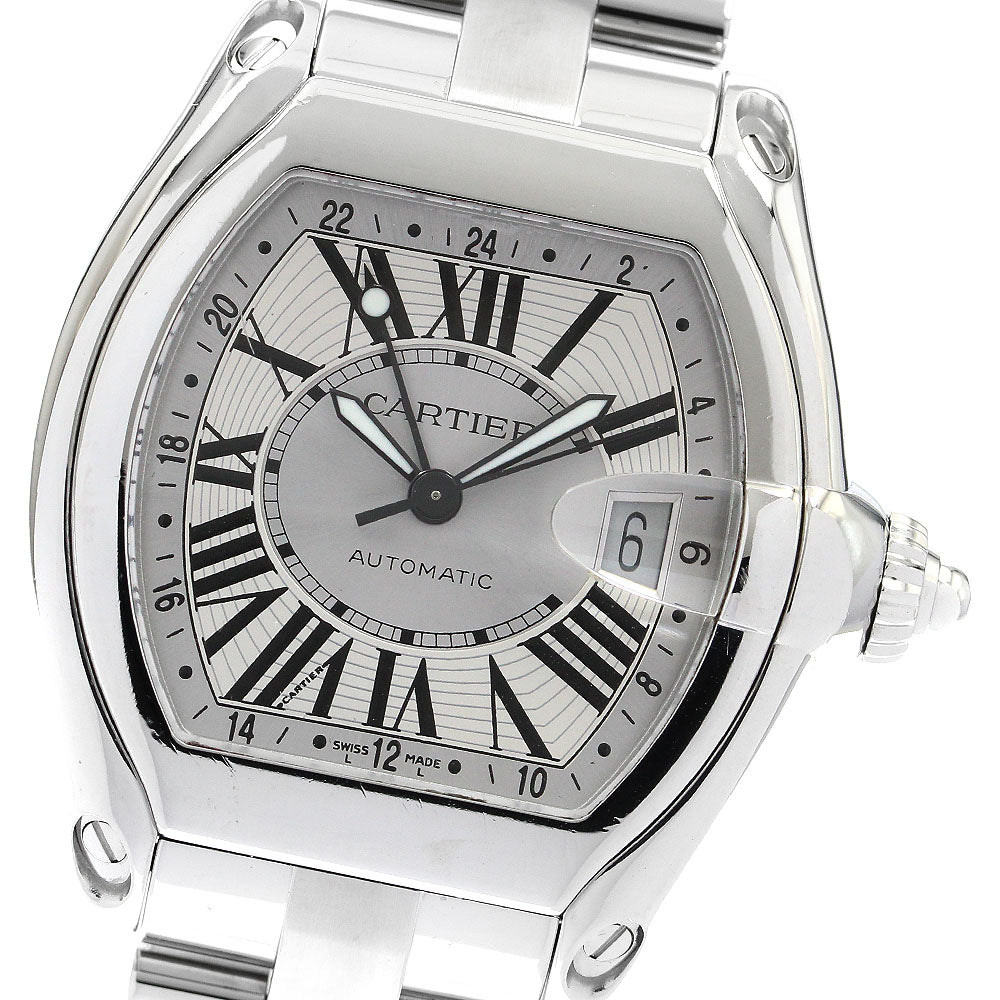 CARTIER Roadster XL W62032X6 GMT Silver Dial Automatic Men's Watch_901422