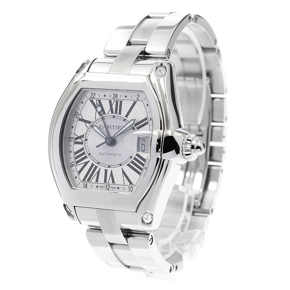 CARTIER Roadster XL W62032X6 GMT Silver Dial Automatic Men's Watch_901422