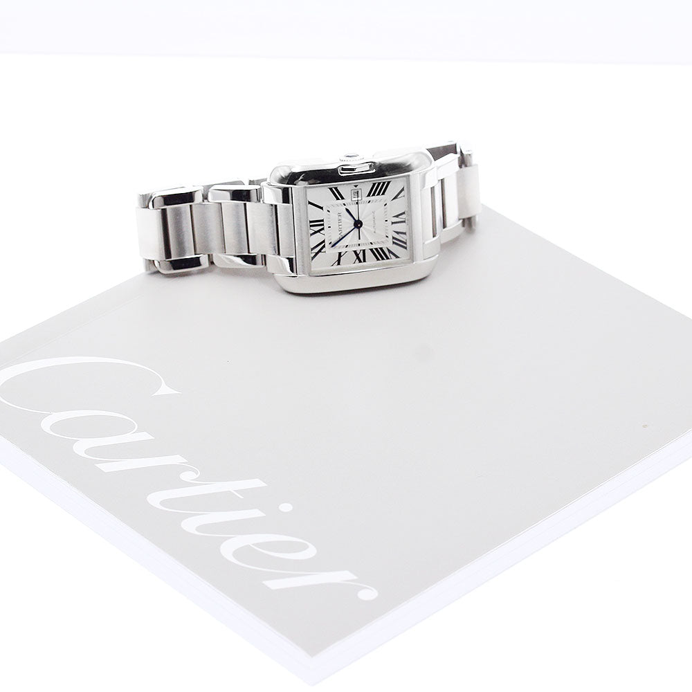 CARTIER Tank Anglaise LM W5310009 Date Silver Dial Automatic Men's Watch_901480