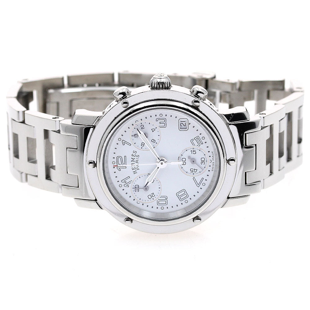 HERMES Clipper Chronograph CL1.310 Date White Dial Quartz Ladies Watch_901533