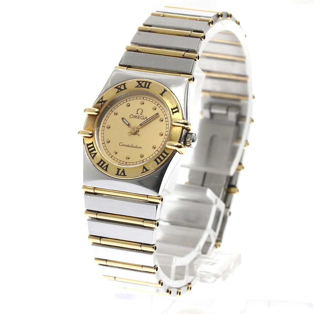 OMEGA Constellation YG bezel full bar gold Dial Quartz Ladies Watch_901537
