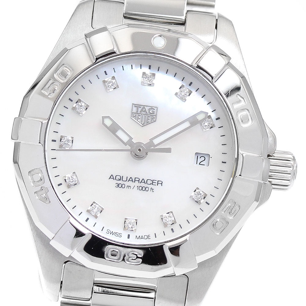 TAG HEUER Aqua racer WBD1414 11P Diamond Date White shell Dial Quartz Ladies Watch_901957