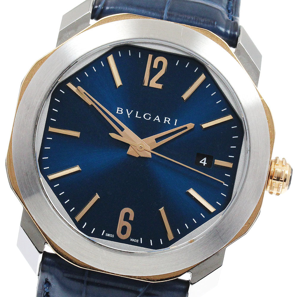 BVLGARI Octoma OCP41SG Date Navy Dial Automatic Men's Watch_901974