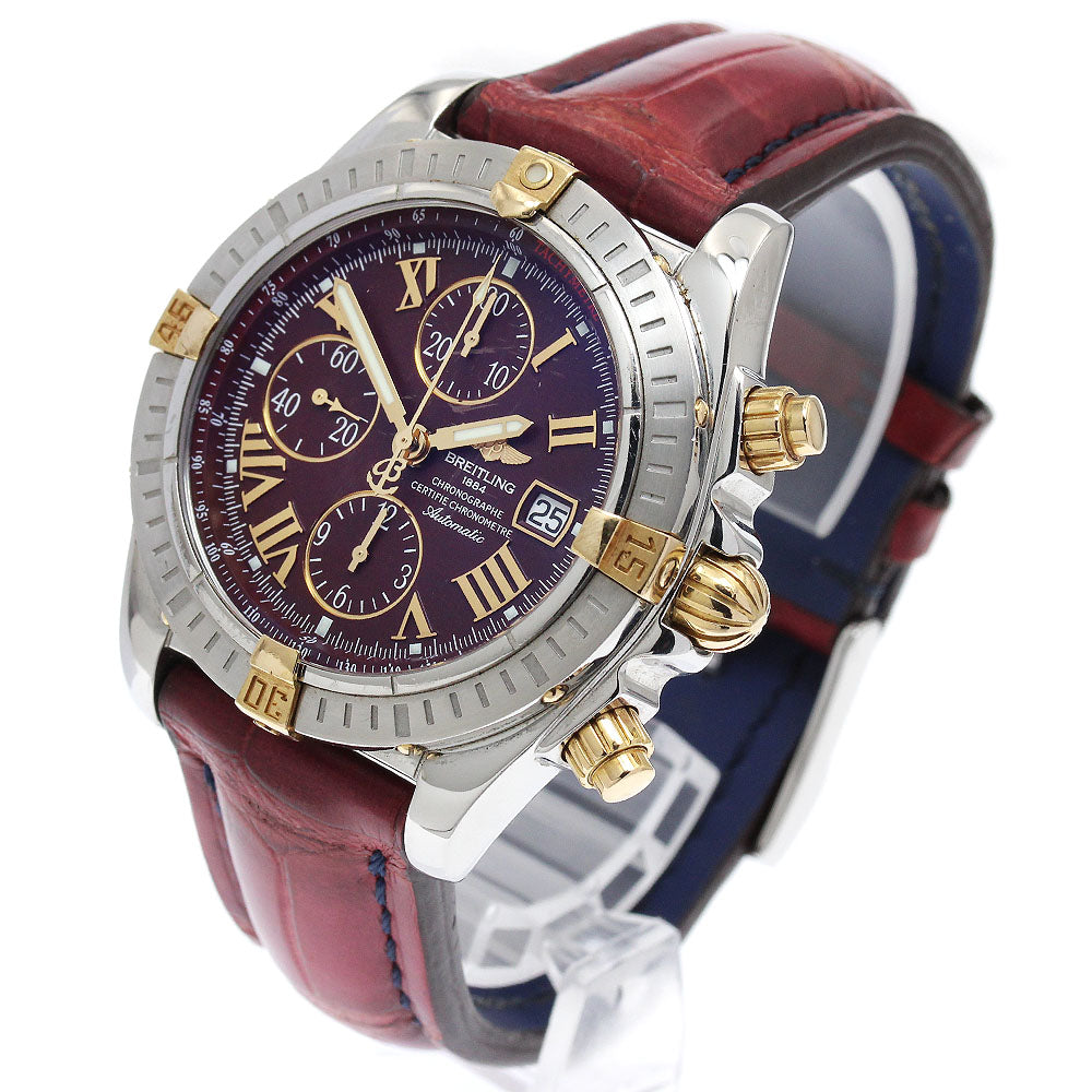 BREITLING Chronomat Evolution B13356 Date Bordeaux Dial Automatic Men's Watch_901975