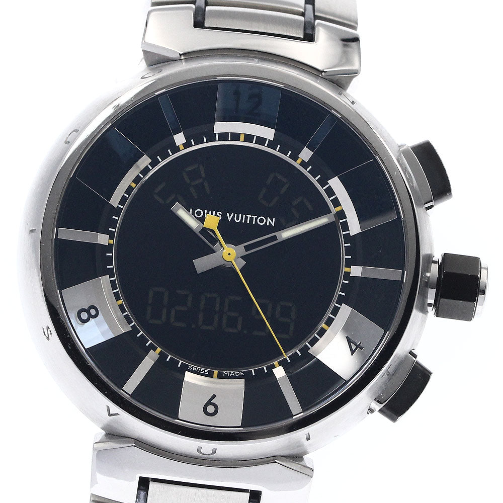 LOUIS VUITTON Tambour in black Q118F Black / Silver Dial Quartz Men's_901976
