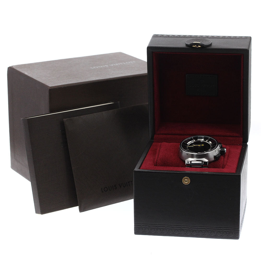 LOUIS VUITTON Tambour in black Q118F Black / Silver Dial Quartz Men's_901976