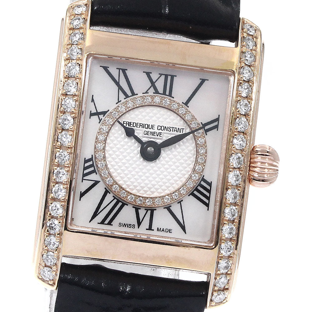 FREDERIQUE CONSTANT Classic Carre FC-200X1C/CD/12/4/5/6 bezel after diamond White shell / Silver Dial Quartz Ladies Watch_901990