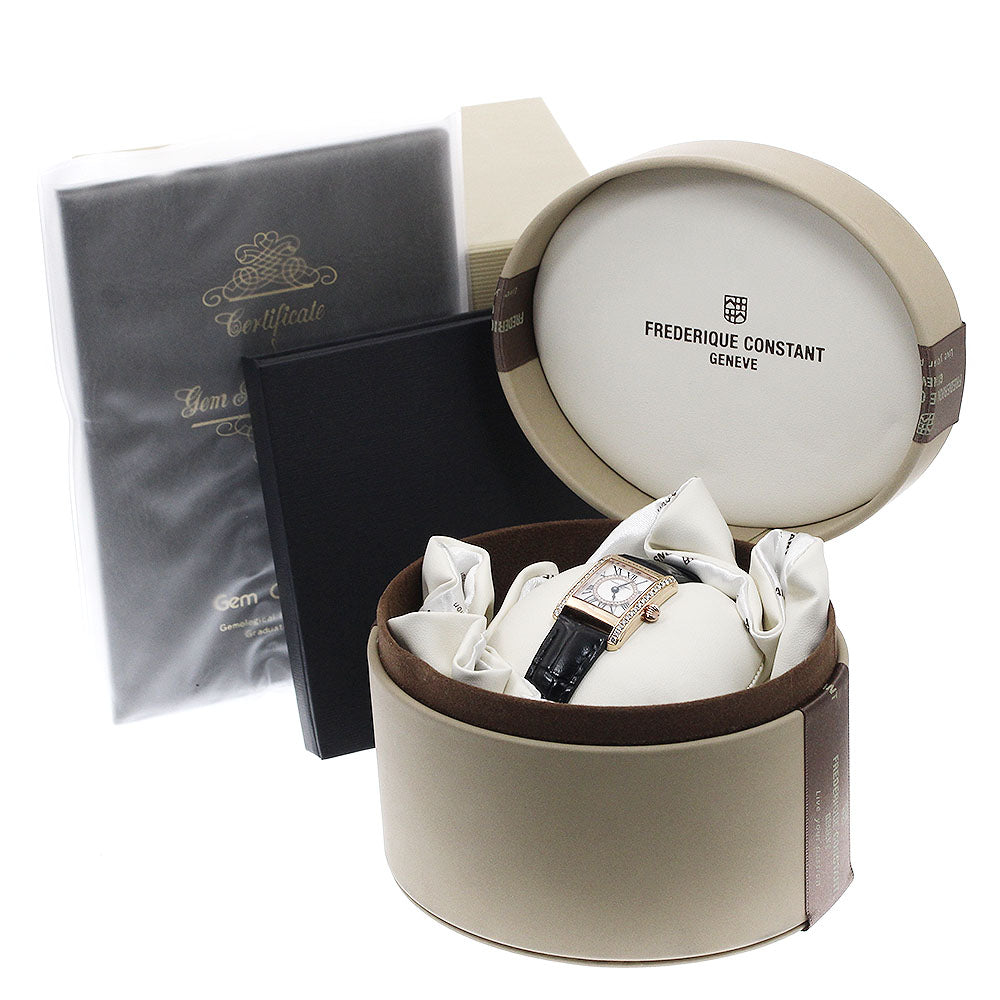 FREDERIQUE CONSTANT Classic Carre FC-200X1C/CD/12/4/5/6 bezel after diamond White shell / Silver Dial Quartz Ladies Watch_901990