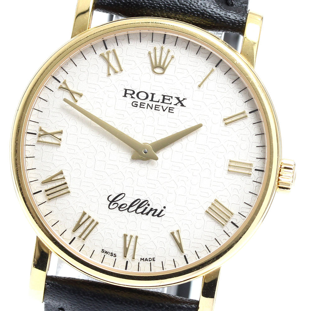 ROLEX Cellini 5115 K18YG Cal.1602 Silver Dial Hand Winding Men's Watch_901994