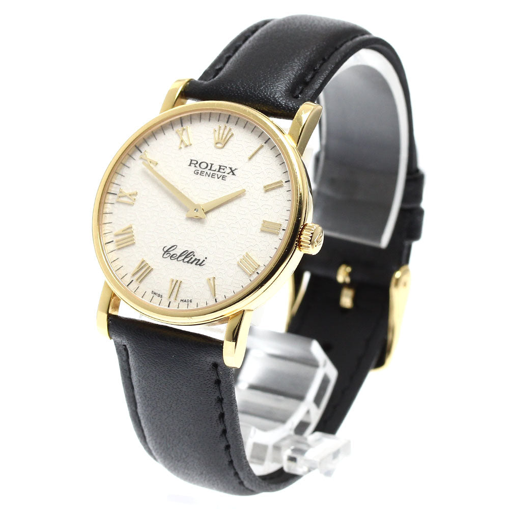 ROLEX Cellini 5115 K18YG Cal.1602 Silver Dial Hand Winding Men's Watch_901994