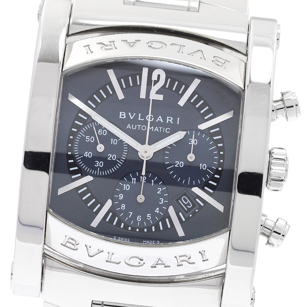 BVLGARI Assioma AA44SCH Chronograph Date Navy Dial Automatic Men's Watch_902012