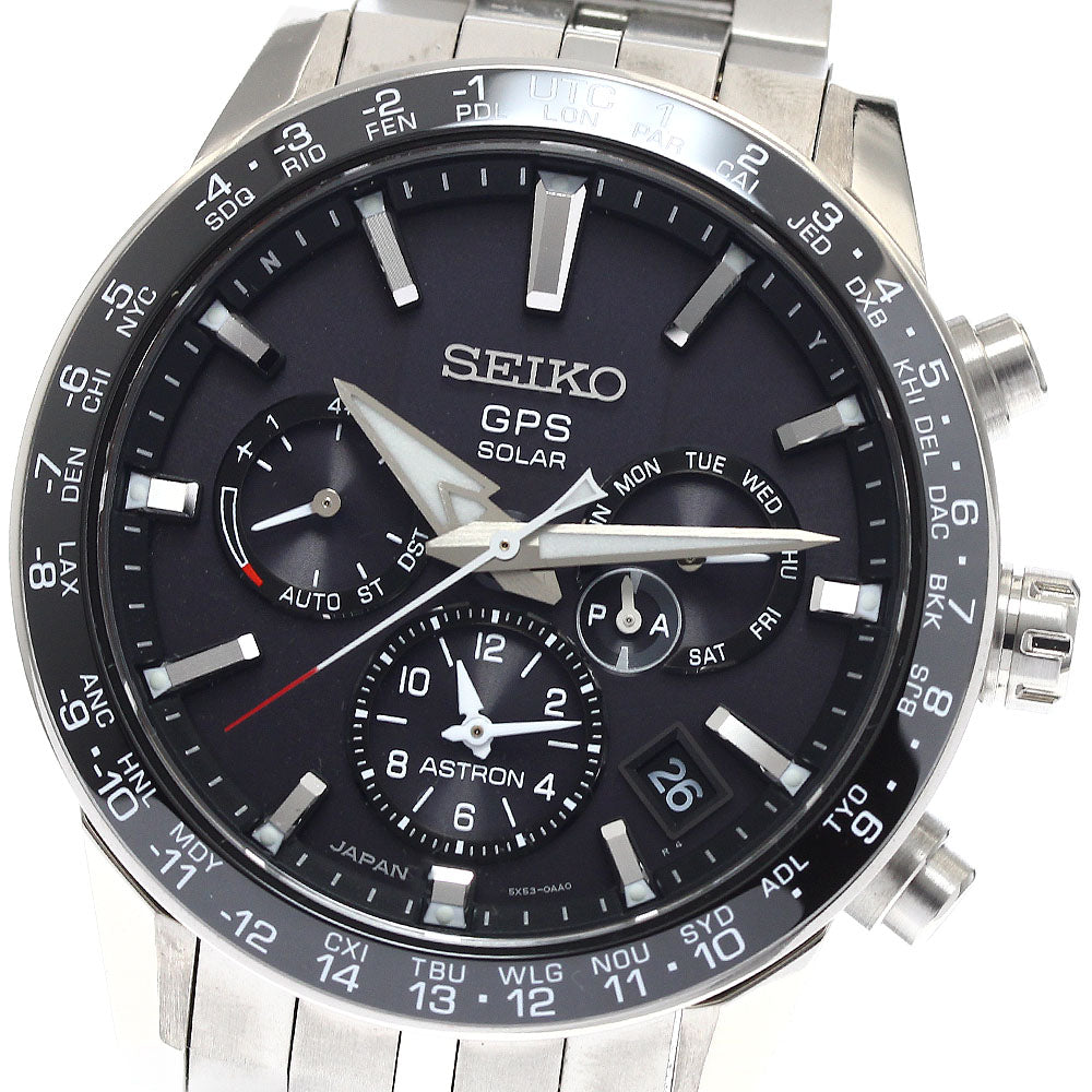 SEIKO Astron SBXC037/5X53-0AB0 GPS black Dial Solar Powered Radio Men's_902013