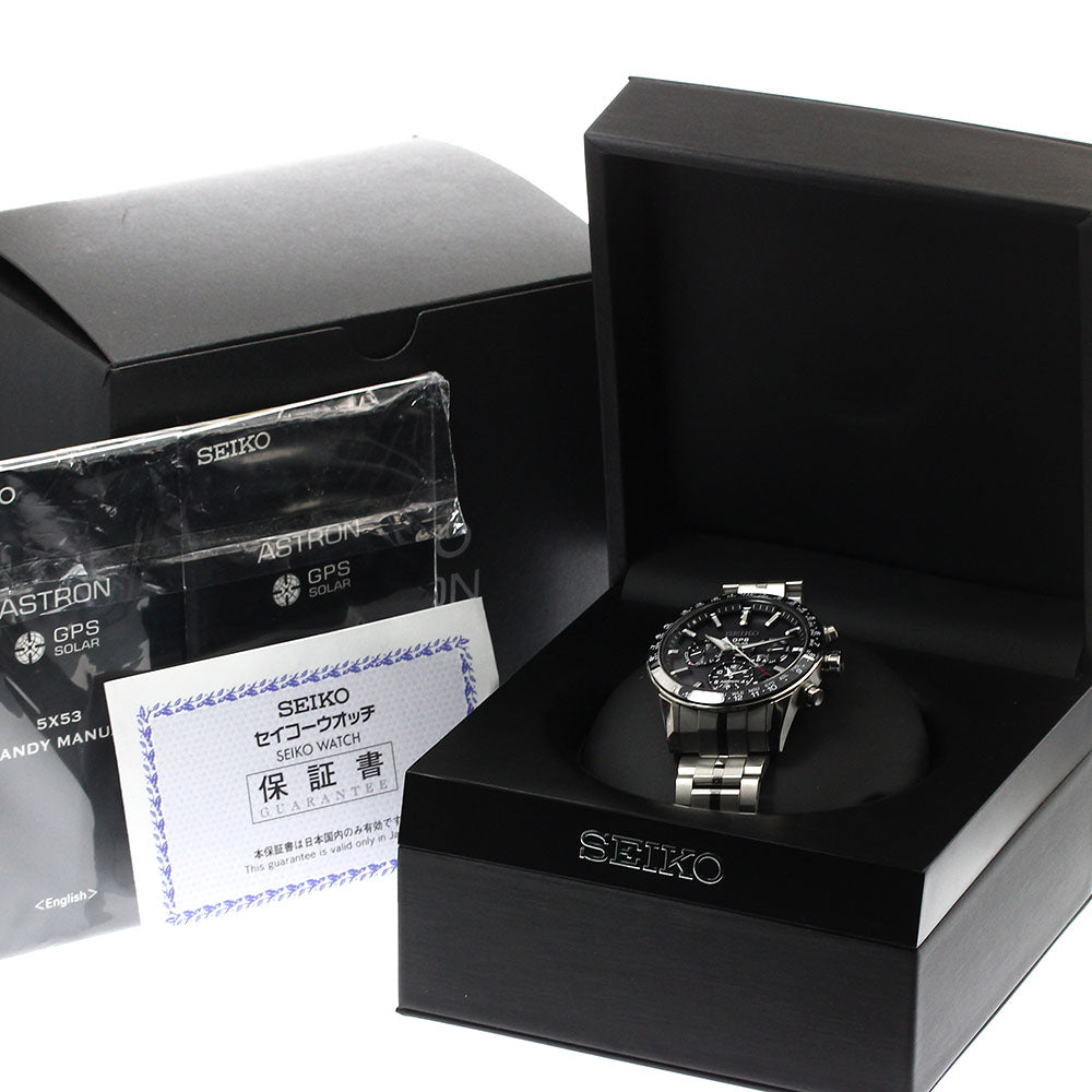 SEIKO Astron SBXC037/5X53-0AB0 GPS black Dial Solar Powered Radio Men's_902013