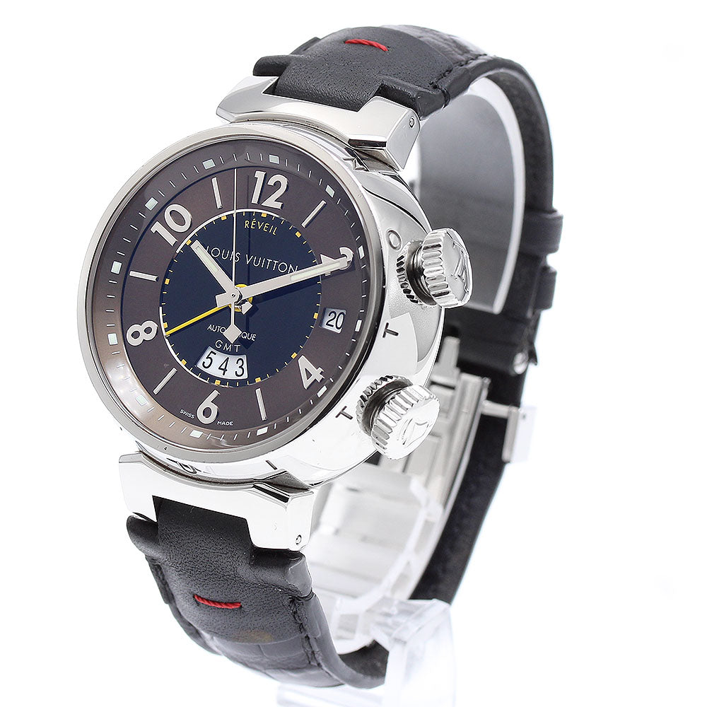 LOUIS VUITTON Tambour GMT Reveil Q1151 alarm Black / brown Dial Automatic Men's Watch_902083