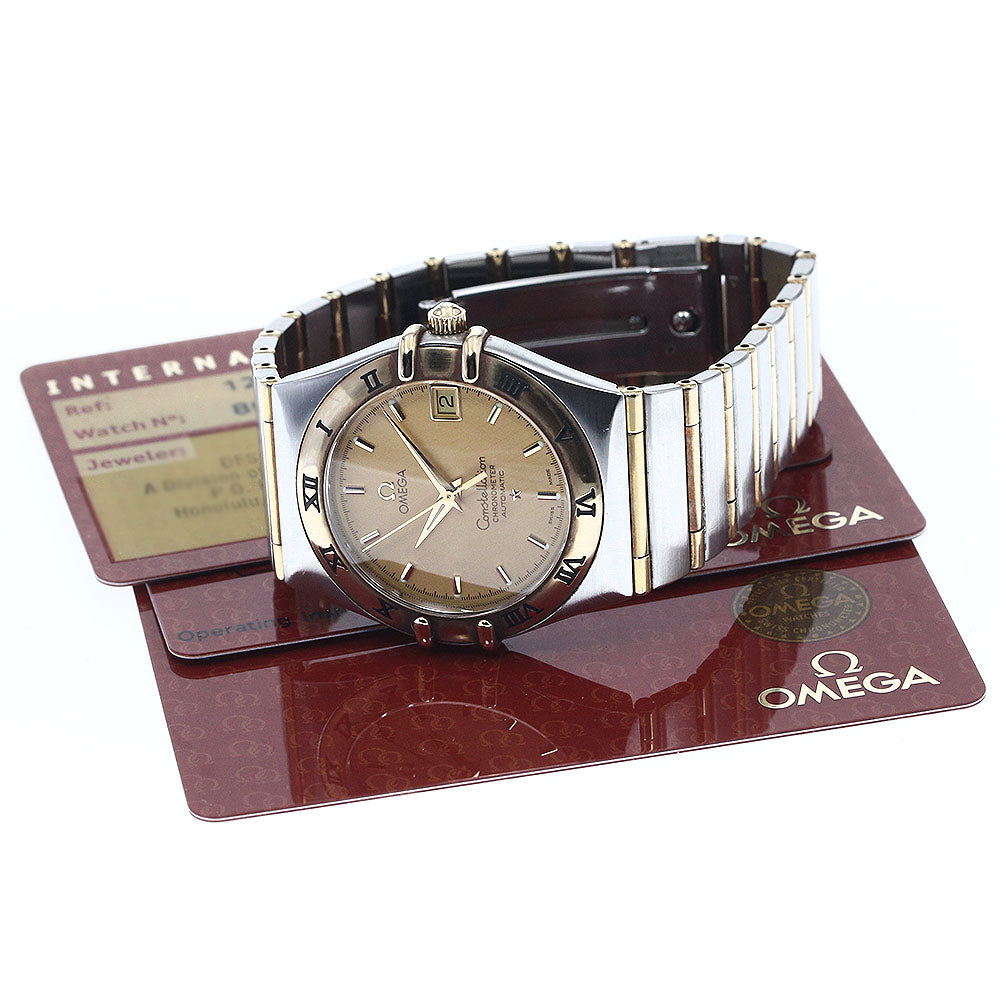 OMEGA Constellation 1202.10 YG2 tone full bar gold Dial Automatic Men's_902120