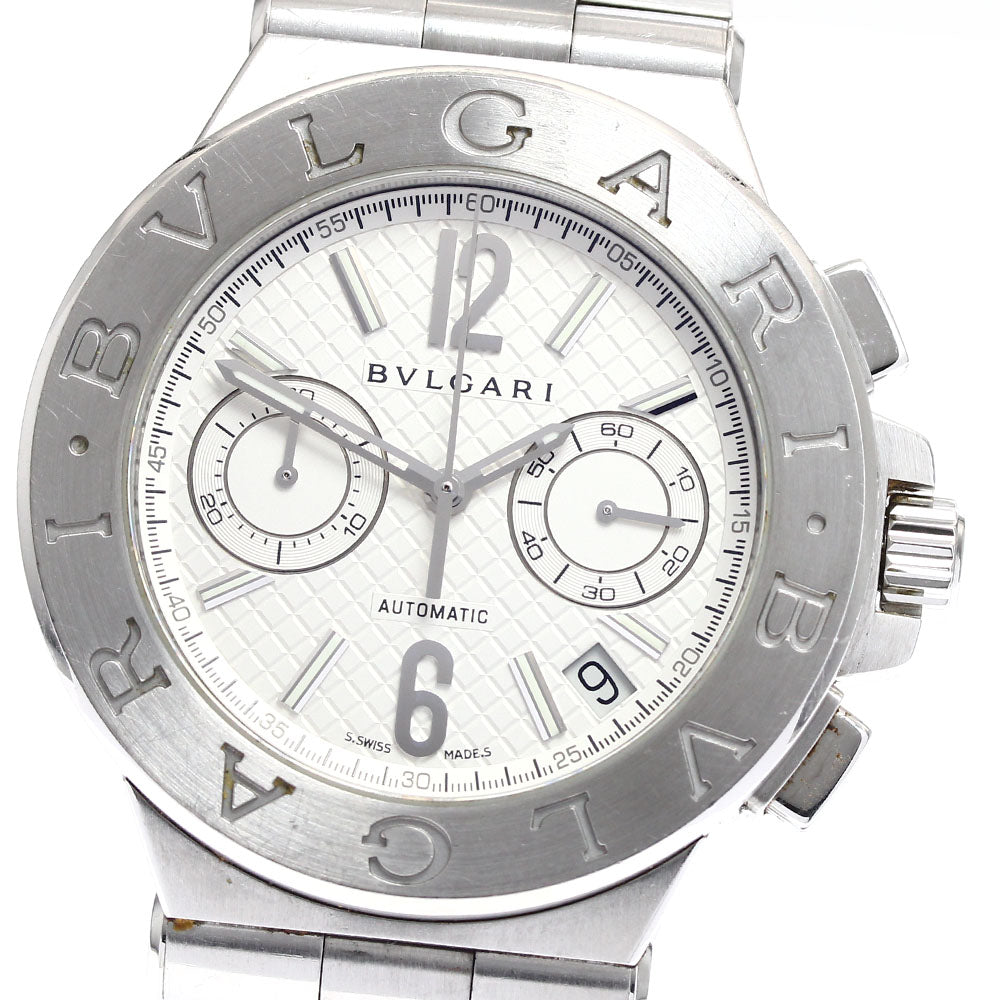 BVLGARI Diagono DG40SCH Chronograph Silver Dial Automatic Men's Watch_902155