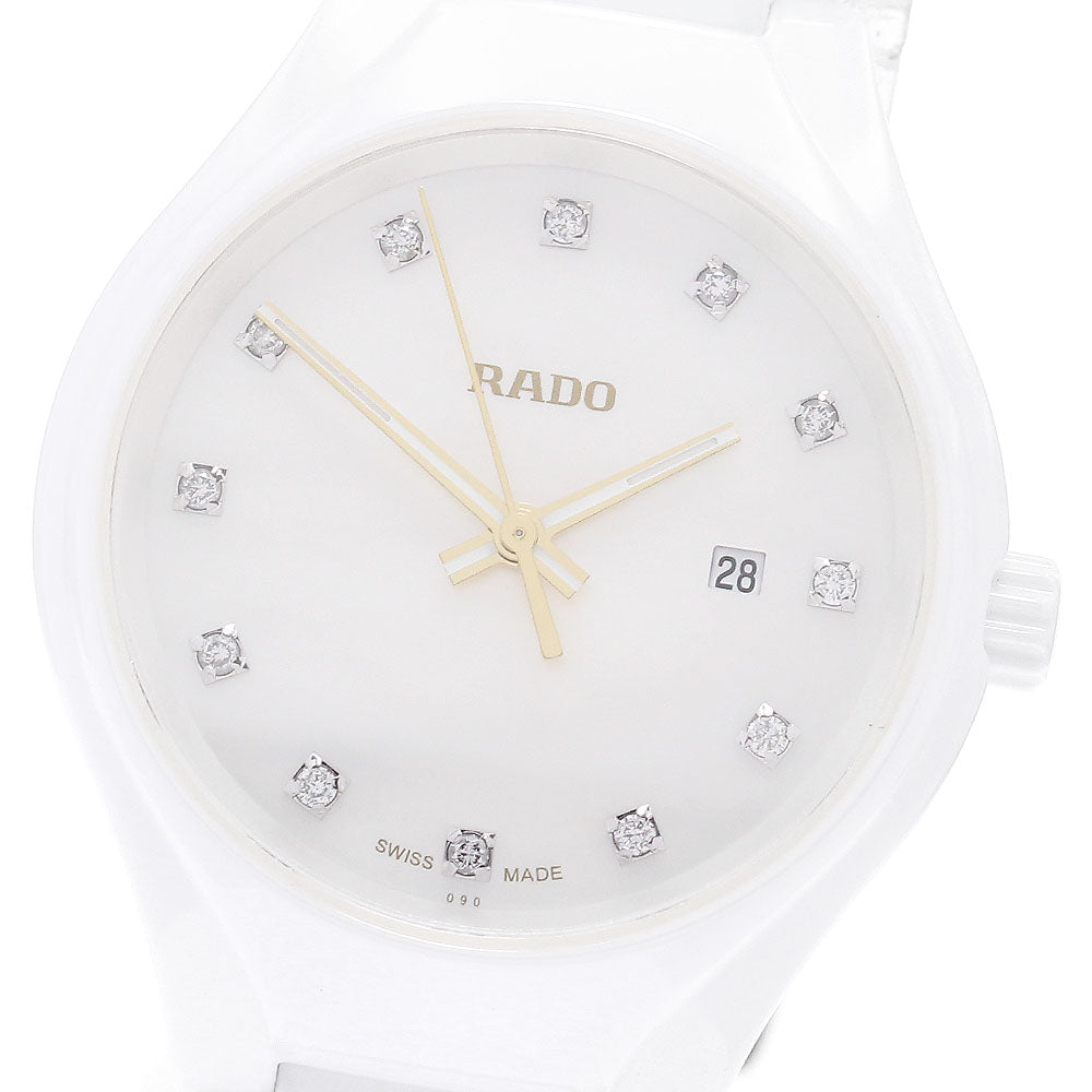 RADO True R27061902 12P diamond date White shell Dial Quartz Ladies Watch_902244