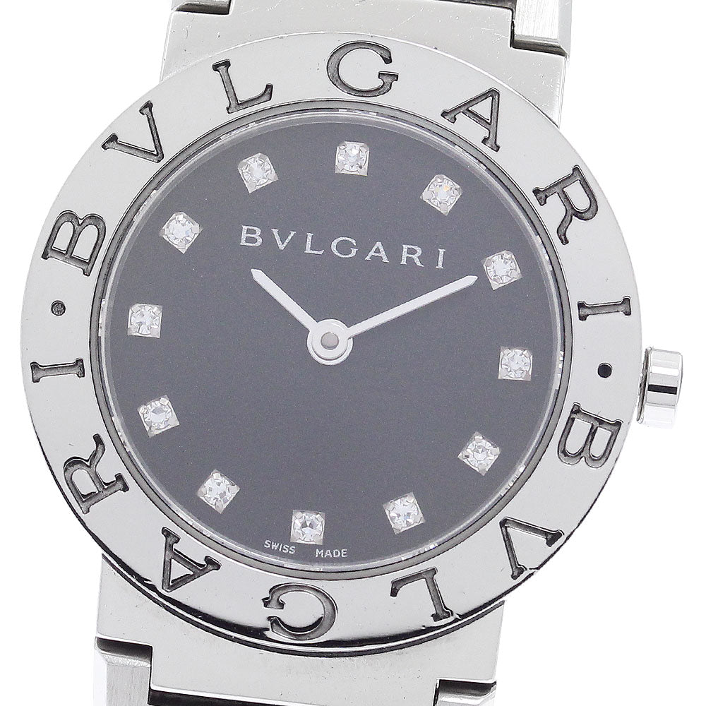 BVLGARI BVLGARIBVLGARI BB26SS 12P diamond black Dial Quartz Ladies Watch_902247