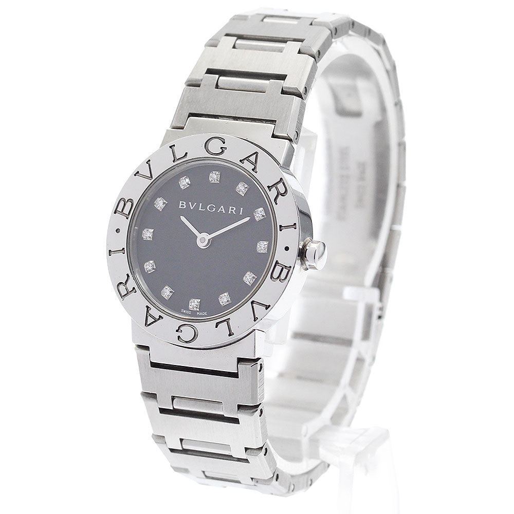 BVLGARI BVLGARIBVLGARI BB26SS 12P diamond black Dial Quartz Ladies Watch_902247