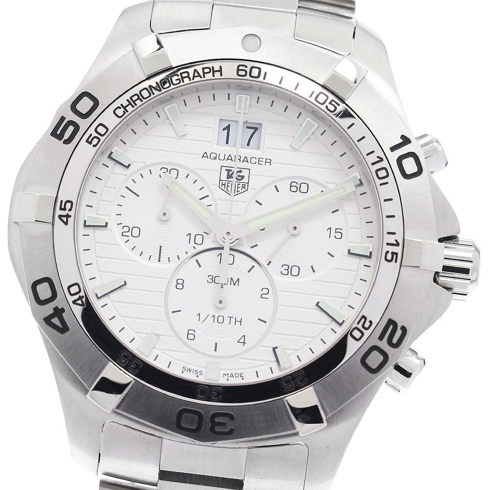 TAG HEUER Aqua racer CAF101F Chronograph Silver Dial Quartz Men's Watch_902254