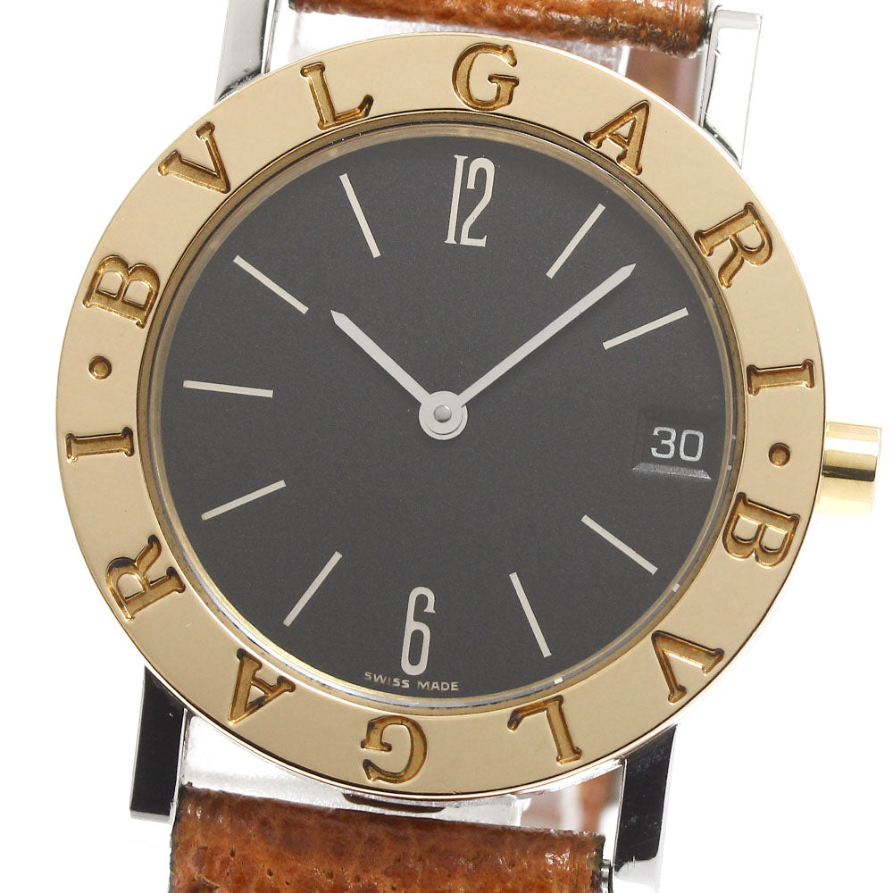 BVLGARI BVLGARIBVLGARI BB30SGLD YG bezel date black Dial Quartz Boy's Watch_902257