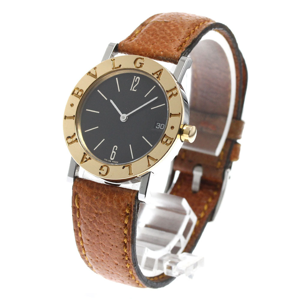 BVLGARI BVLGARIBVLGARI BB30SGLD YG bezel date black Dial Quartz Boy's Watch_902257