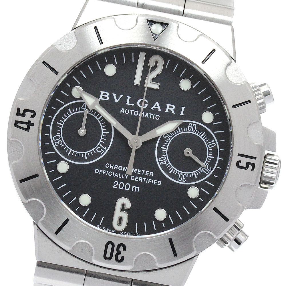 BVLGARI Diagono Scuba SCB38S Chronograph black Dial Automatic Men's Watch_902277
