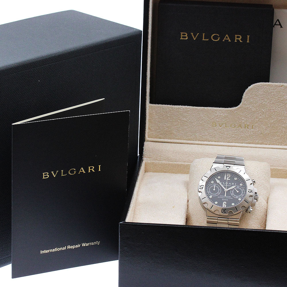 BVLGARI Diagono Scuba SCB38S Chronograph black Dial Automatic Men's Watch_902277