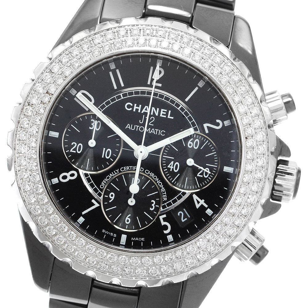 CHANEL J12 Chronograph double diamond bezel Automatic Men's Watch_902281
