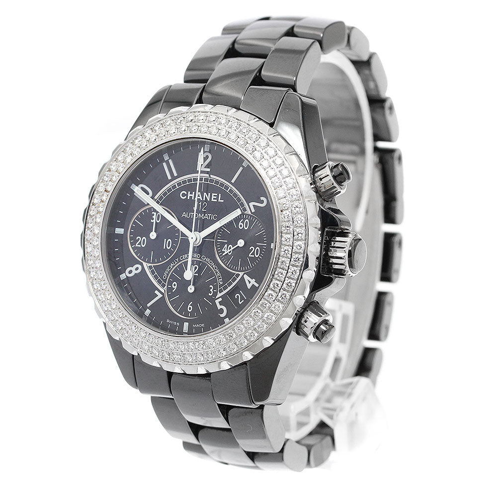 CHANEL J12 Chronograph double diamond bezel Automatic Men's Watch_902281