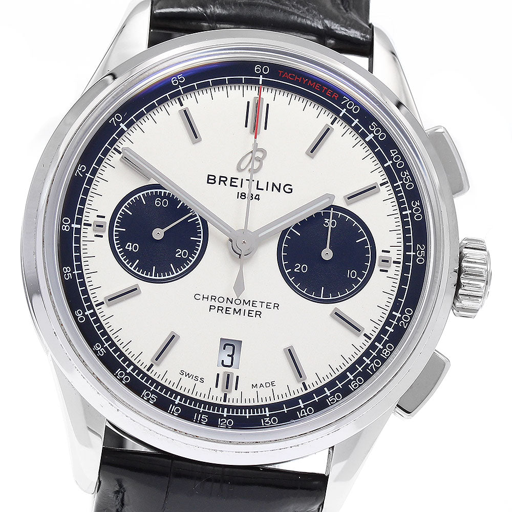 BREITLING Premier B01 AB0118 Chronograph Silver / Black Dial Automatic Men's Watch_902350